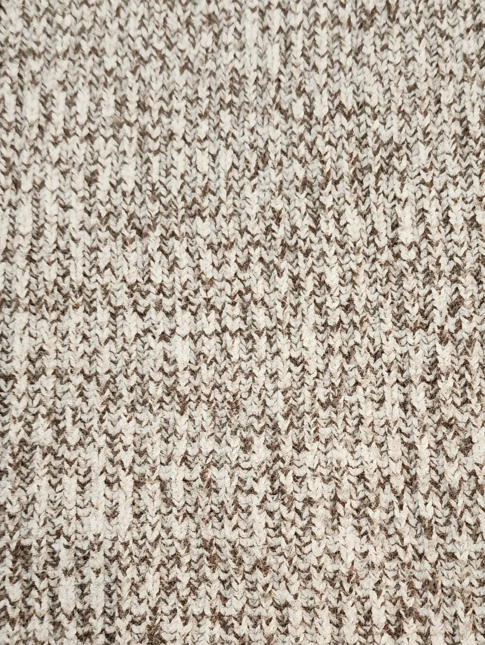 Soft Chunky Marled Oatmeal Brown Open Front Cardigan